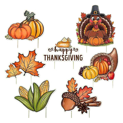 6 Piece Set Thanksgiving Yard Sign