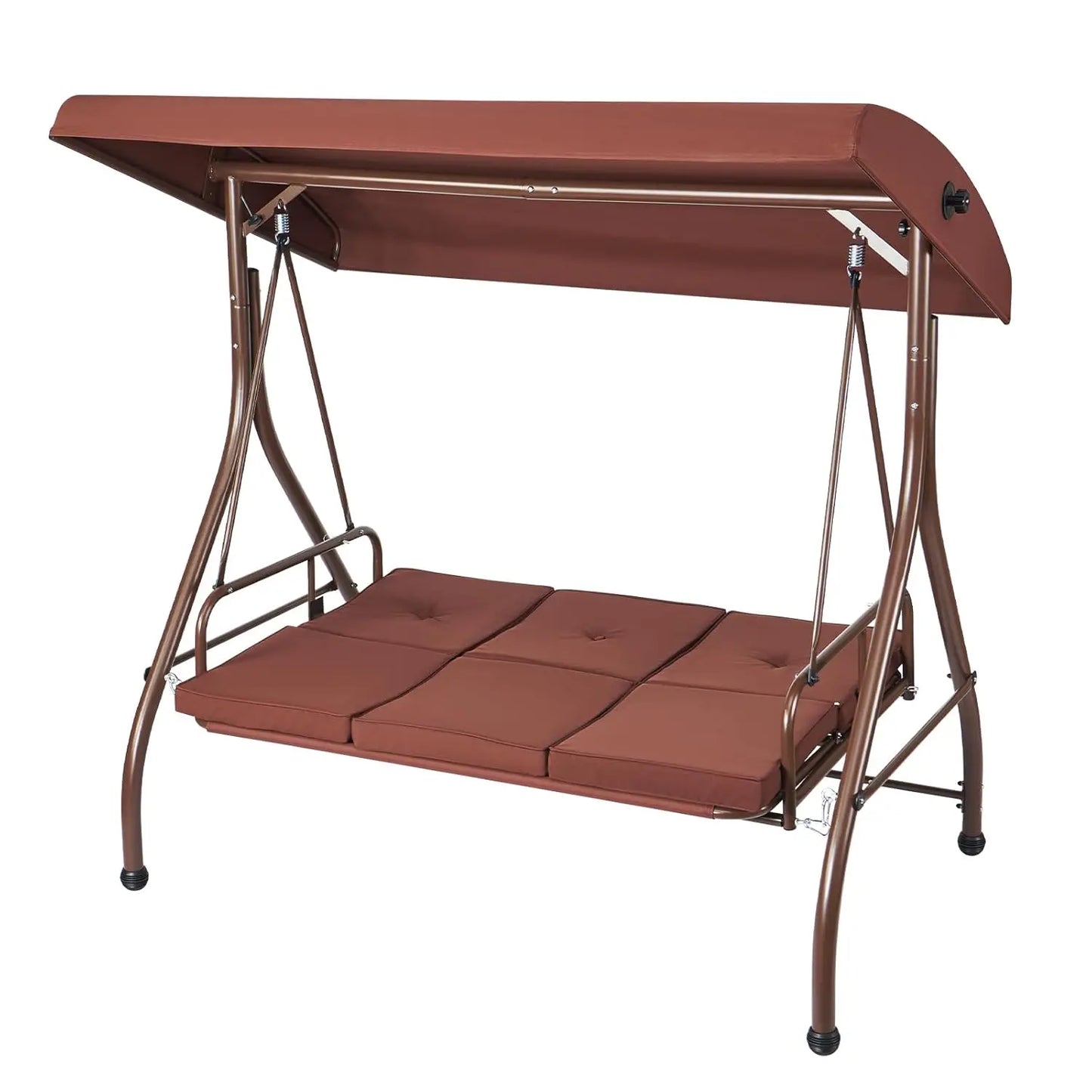 3-Seat Patio Swing Chair, with Removable Thick Cushions