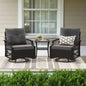 3-Piece Swivel Patio Bistro Set with Cushions & Table