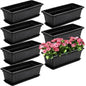 7 Pack 17 Inch Plastic Flower Box with Trays