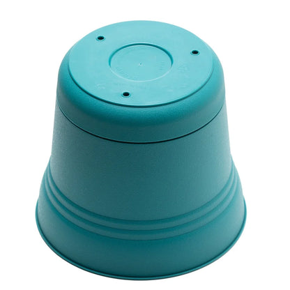 Durable Round Resin Planter with Drainage Holes Matching Saucer