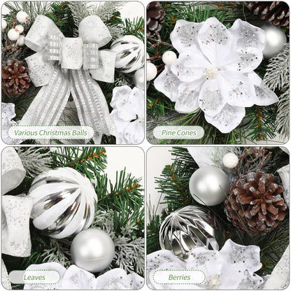 24 Inch Pre-Lit Traditional Wreath