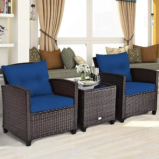 3-Piece Wicker Patio Furniture Set