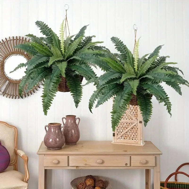Realistic Artificial Boston Fern Plant