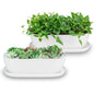 Ceramic Plant Pots Set of 2, 11+14 Inch with Drainage Holes and Saucers