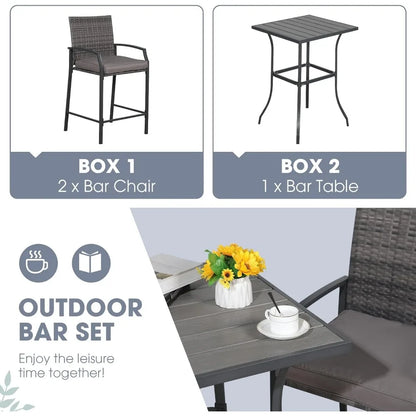 All-Weather Wicker High Top Outdoor Table and Chairs