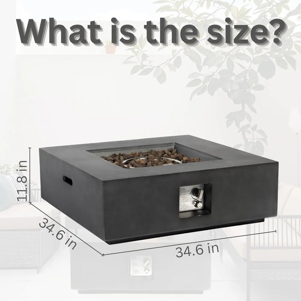 35-Inch Outdoor Propane Fire Pit Table