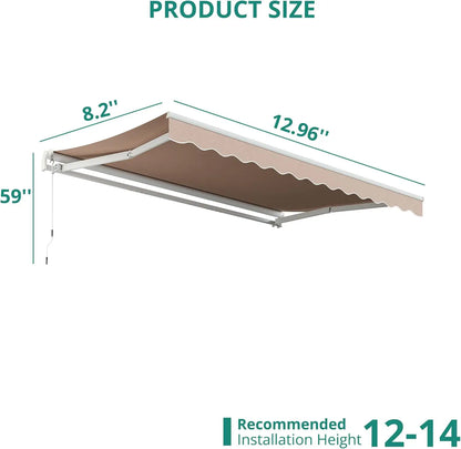 Retractable Awning 13 x 8 ft Sun Shade