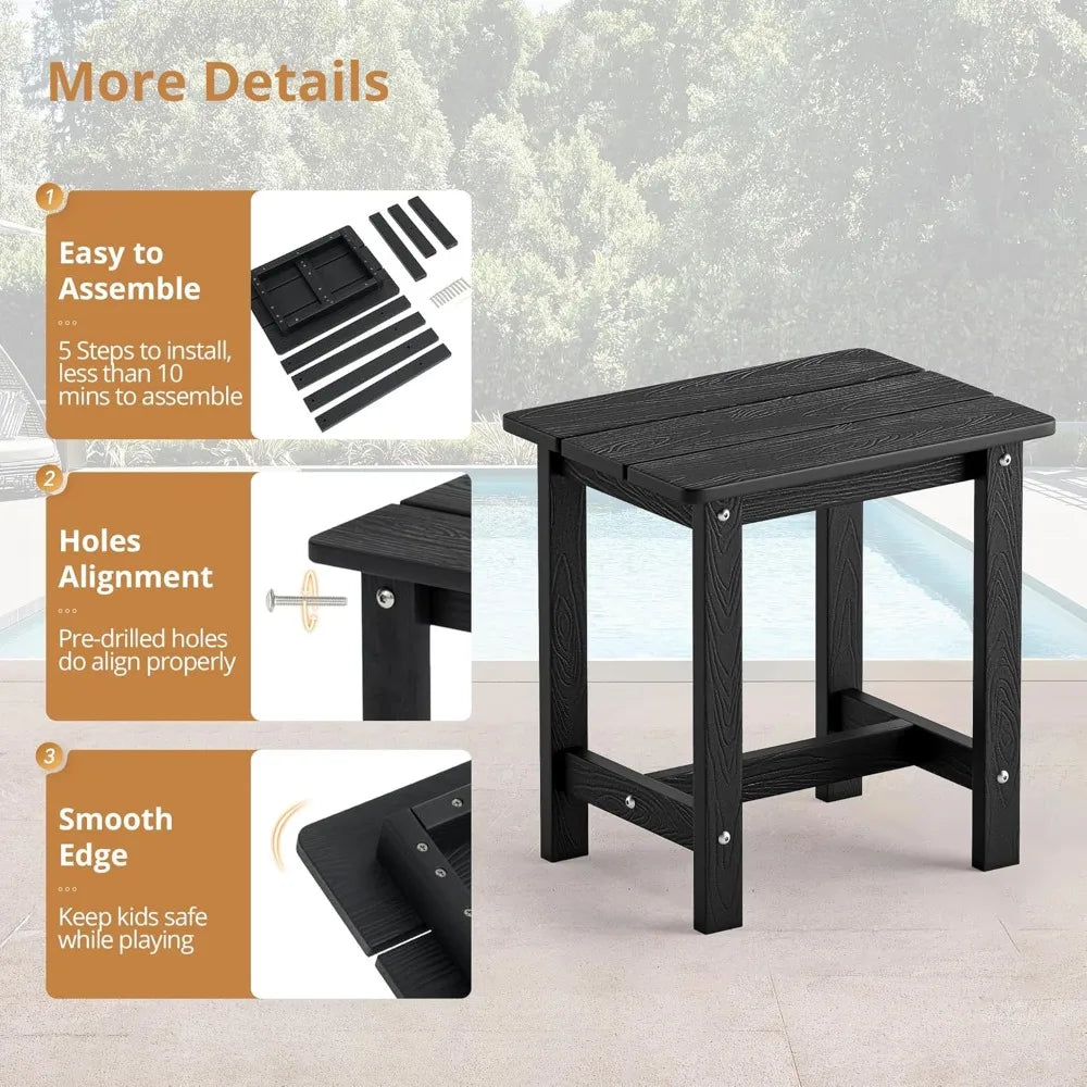 All Weather Resistant Outdoor Rocking Chairs Set of 3, 2 Chairs & 1 Table