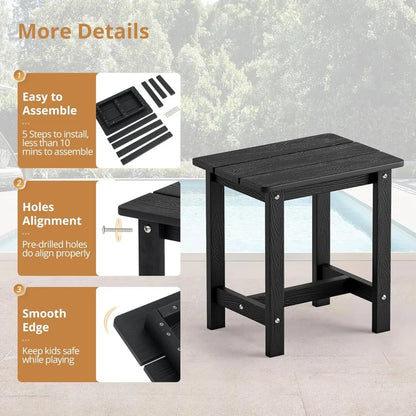 All Weather Resistant Outdoor Rocking Chairs Set of 3, 2 Chairs & 1 Table