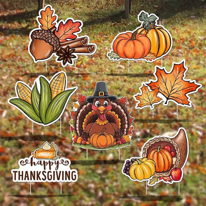 6 Piece Set Thanksgiving Yard Sign