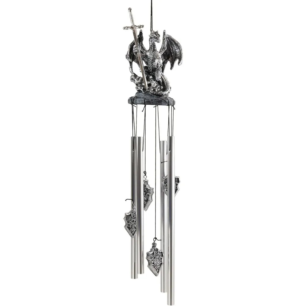 medieval dragon figurine wind chime