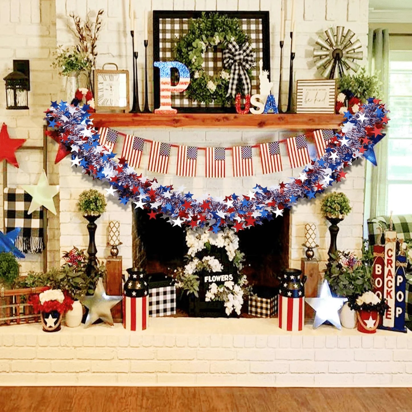 20Pcs Patriotic Red White Blue Decorations Set