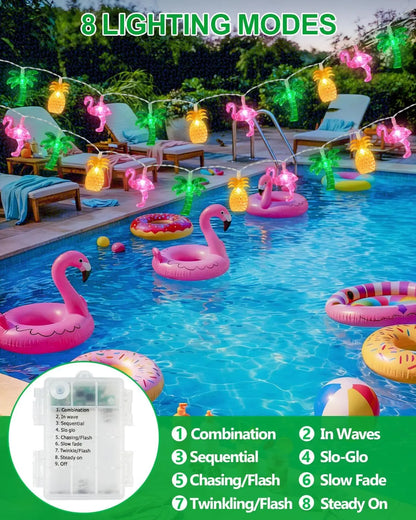 50 LED 25ft Summer Hawaiian Beach String Lights with Remote