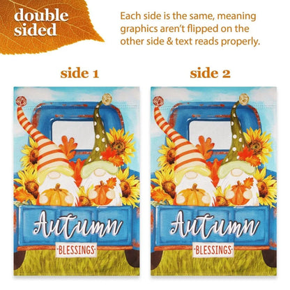 Combo Pack Garden Flag Stand Black 36 x 16 and Fall Garden Flag 12x18