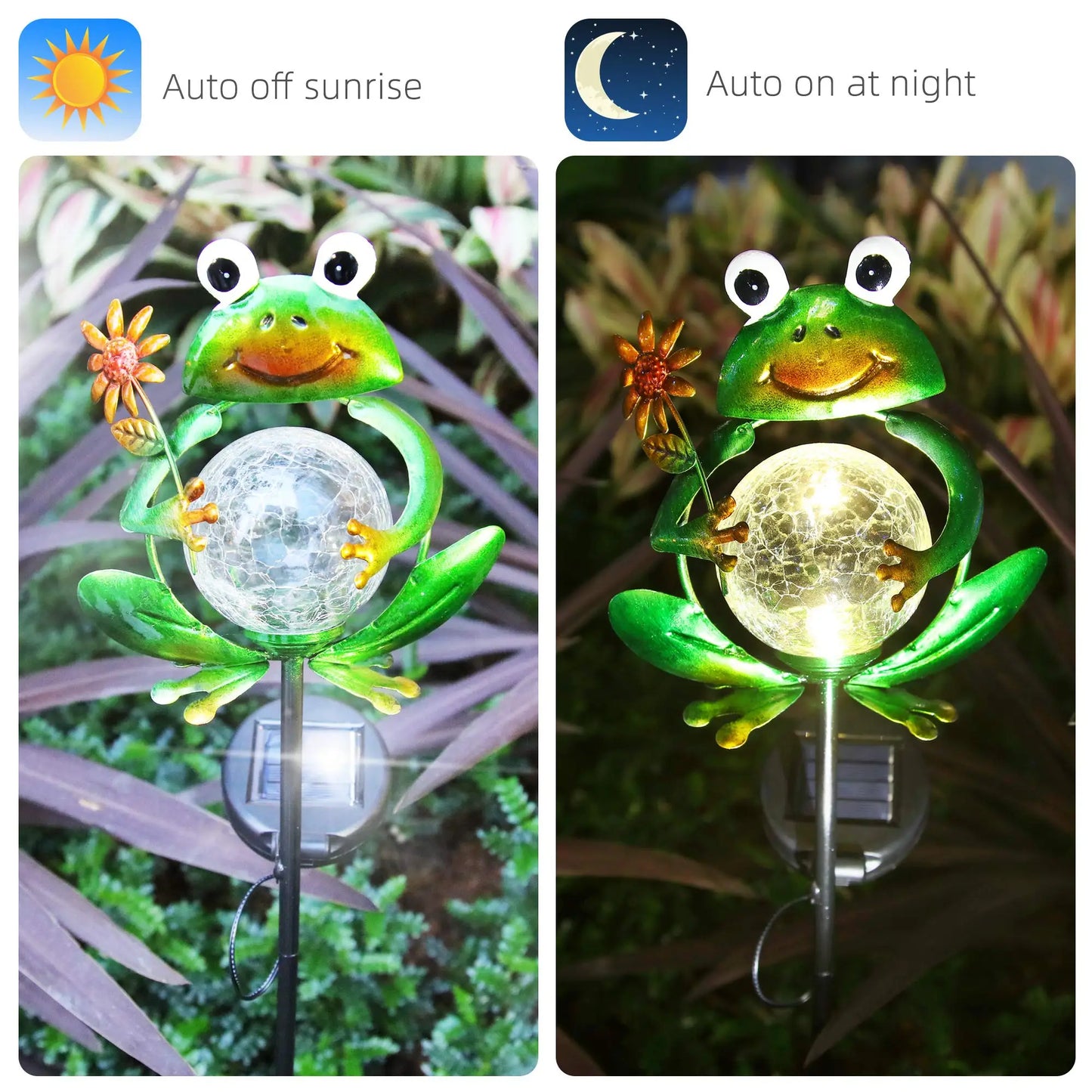 Metal Waterproof Frog Shape Stake Solar Light