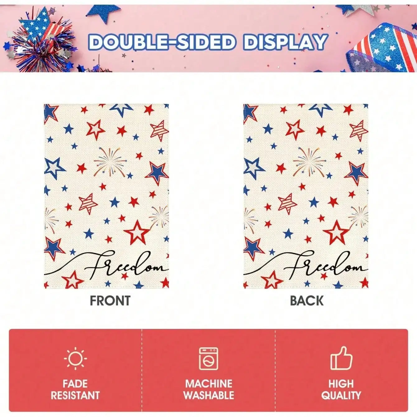 Patriotic Stars Stripes Garden Flag