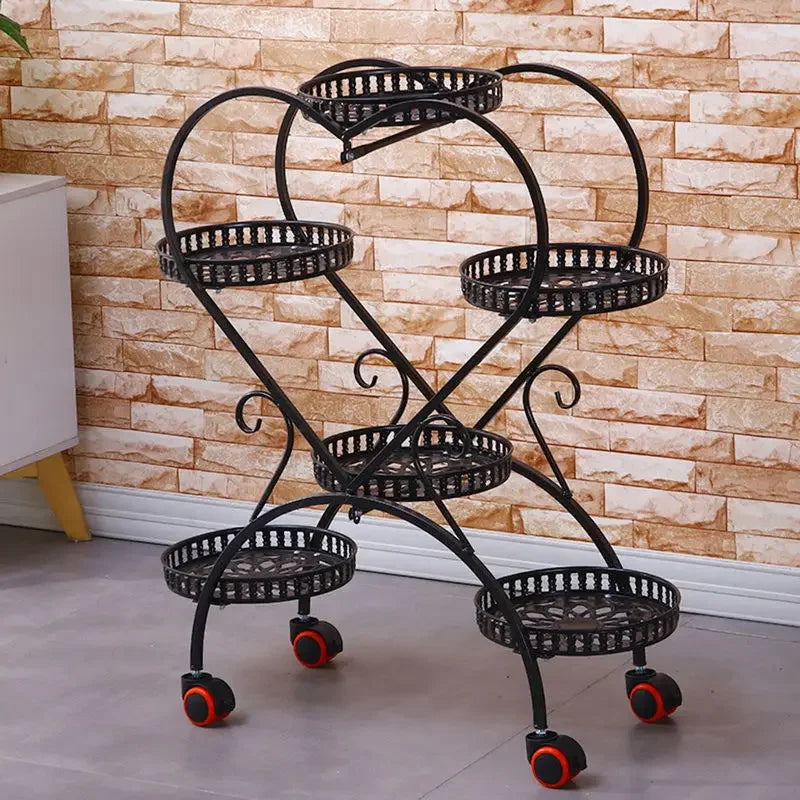 Heart Shaped 6 Pots Metal Plant Stand Metal