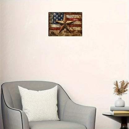 Vintage American Flag Metal Sign