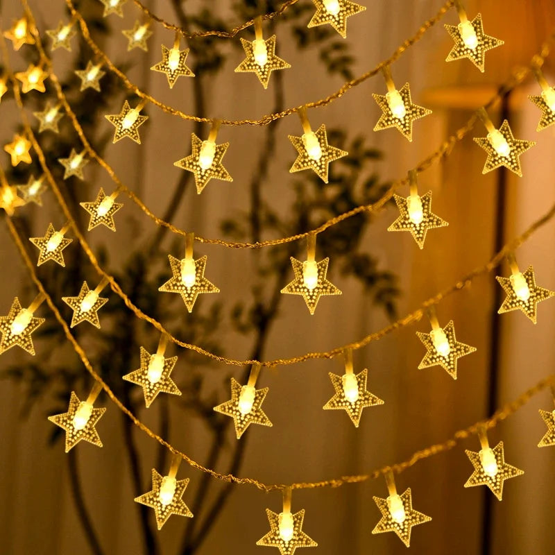 10M Festoon LED Fairy Crystal Ball Star String Lights