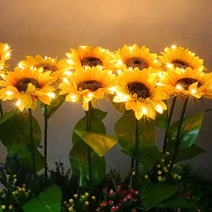 Solar Sunflower Lights Garden Stake