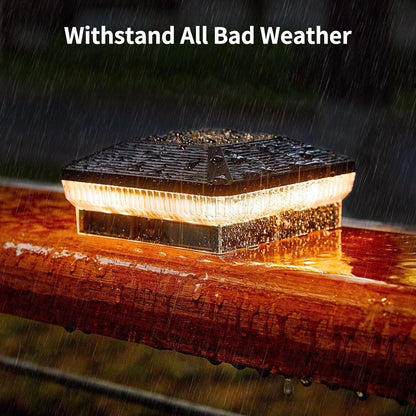 12 Pack 4x4 Solar Post Lights with 3 Modes