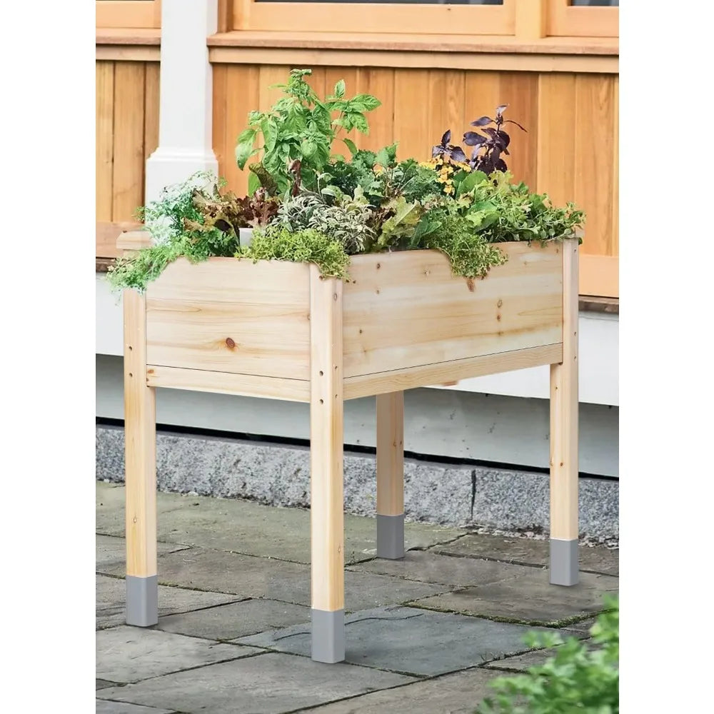 Elevated Wooden Garden Bed with Legs, 48"L x 24"W