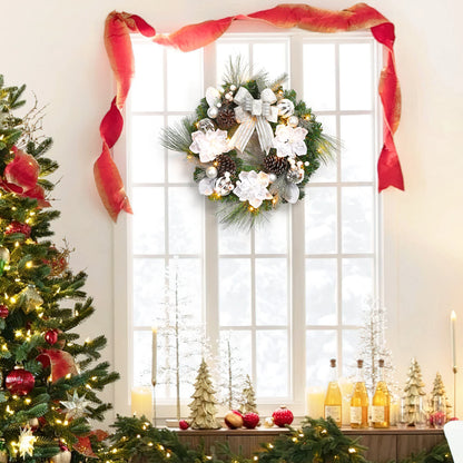 24 Inch Pre-Lit Traditional Wreath