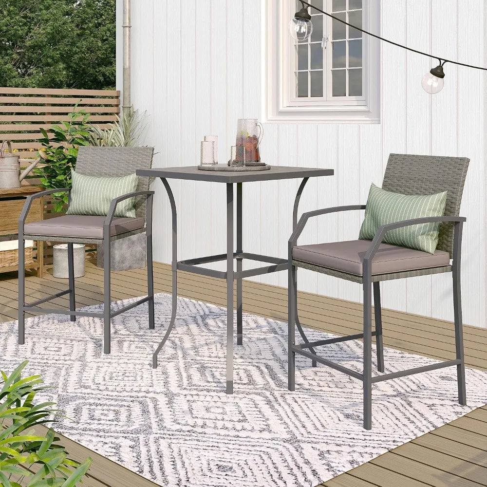All-Weather Wicker High Top Outdoor Table and Chairs