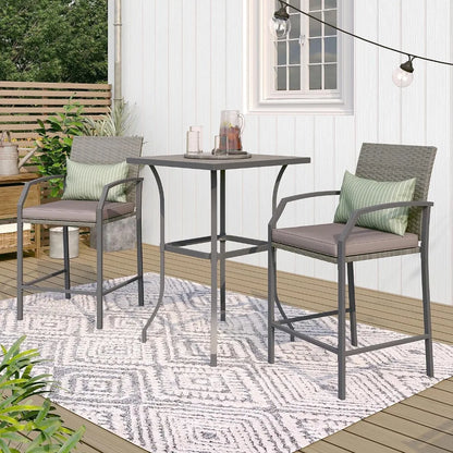 All-Weather Wicker High Top Outdoor Table and Chairs