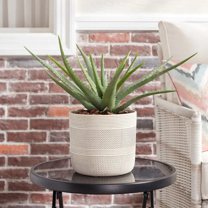 Round Ceramic Planter with Drainage Holes