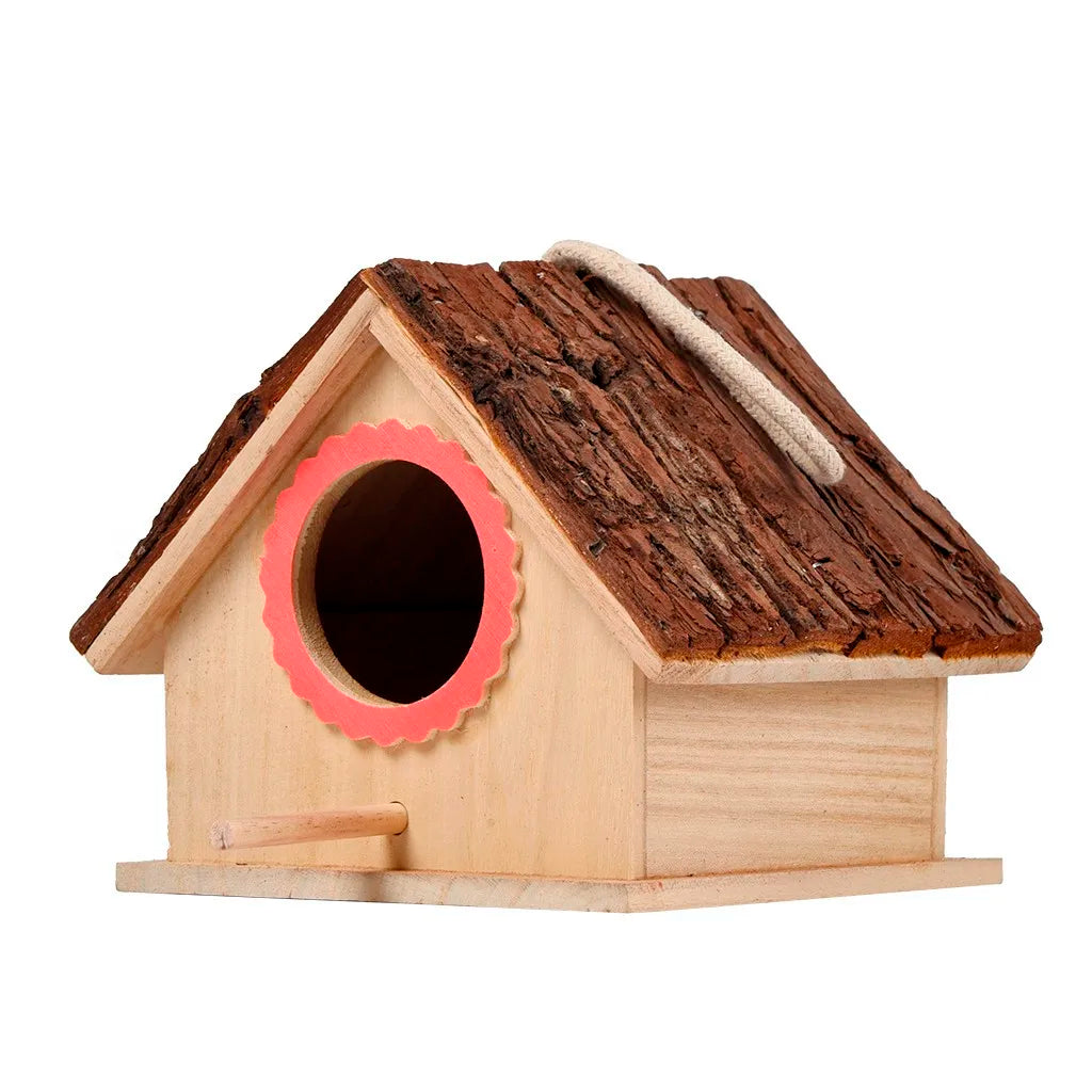 Outdoor Wooden Bird House Hanging Decoration