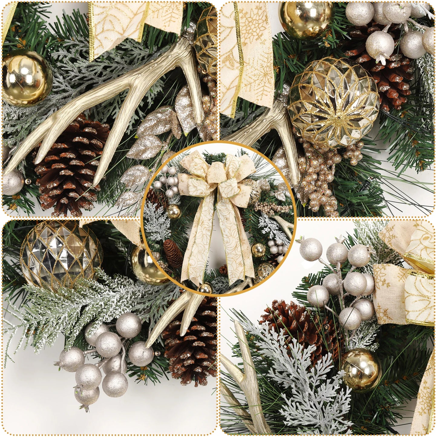 24 Inch Pre-Lit Traditional Wreath