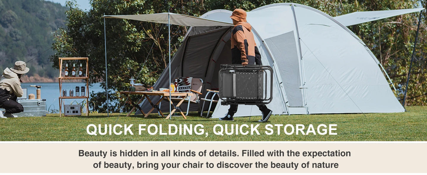 Zero Gravity Portable Recliner with Cup Holder Trays and Adjustable Pillow