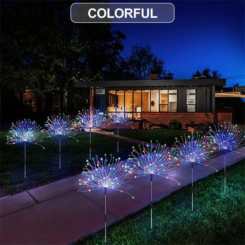 Solar Firework Lights Outdoor IP65 Waterproof Solar 8 Lighting Modes