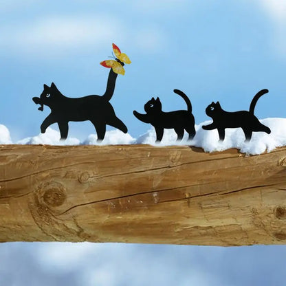 Cute Metal Cat Silhouette Yard Decor