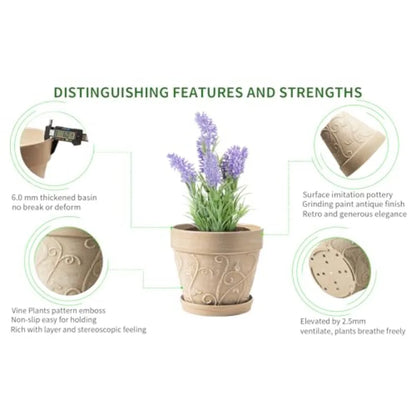 2Pack 7 inch Flower Pots