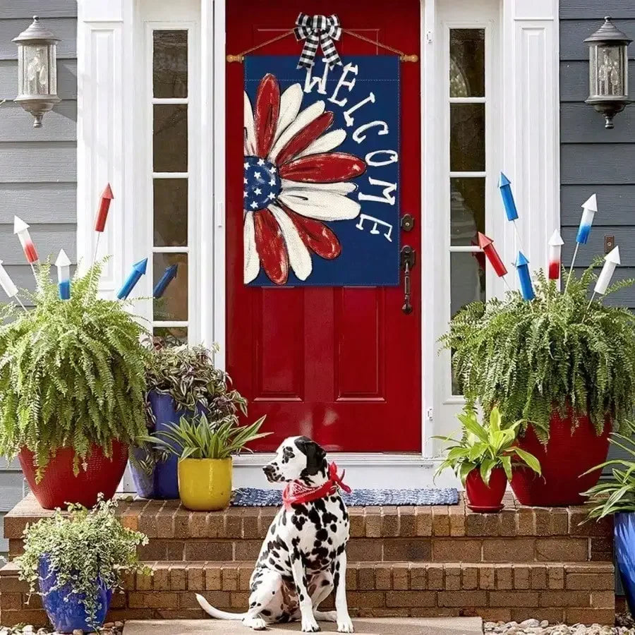 Patriotic Daisy Garden Flag