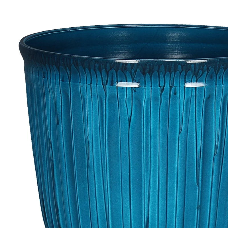 Recycled Plastic Round Planter with Drainage Holes