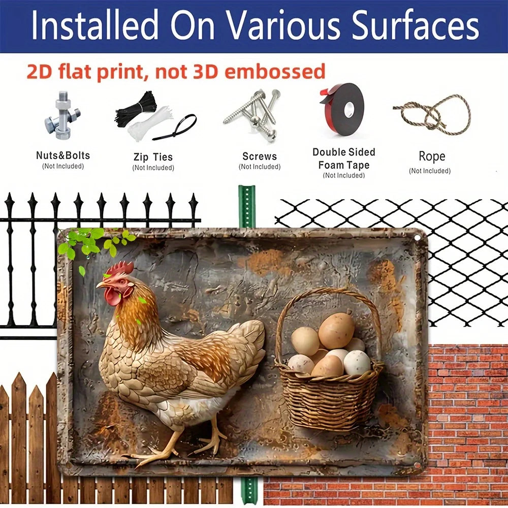 8x12 inch rustic metal wall art