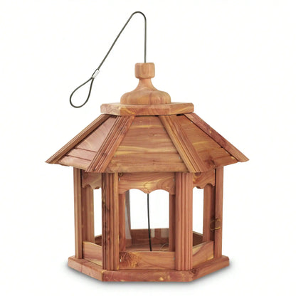 Cedar Gazebo Wild Bird Feeder w/ 3 lb Hopper Capacity