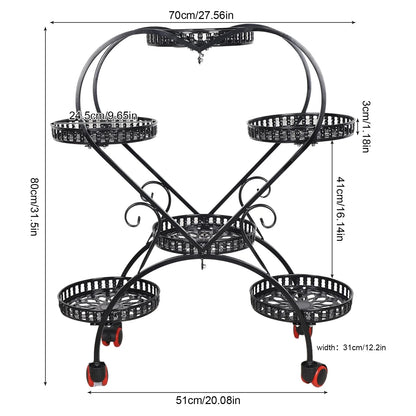 Heart Shaped 6 Pots Metal Plant Stand Metal