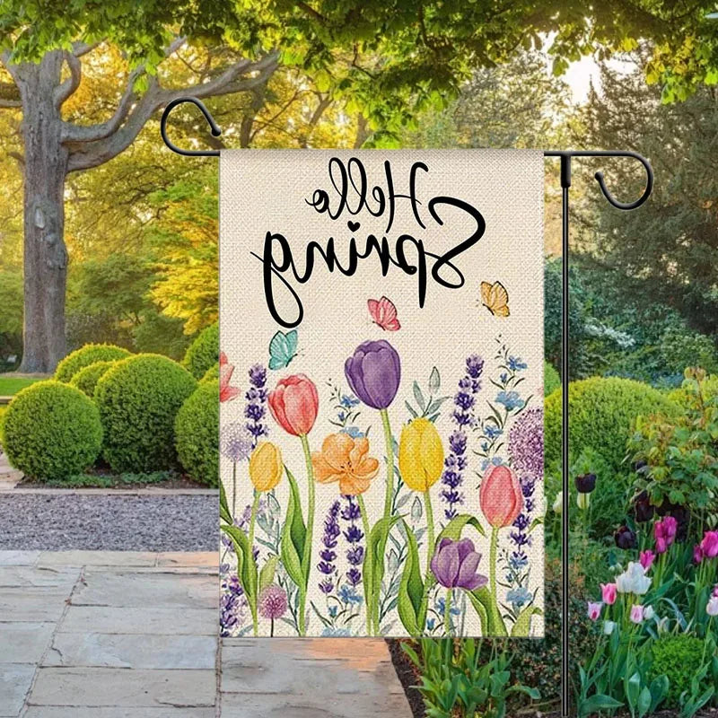 Spring Floral Welcome Garden Flag