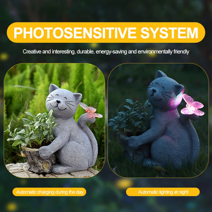 Solar Powered Animal Planter with Light