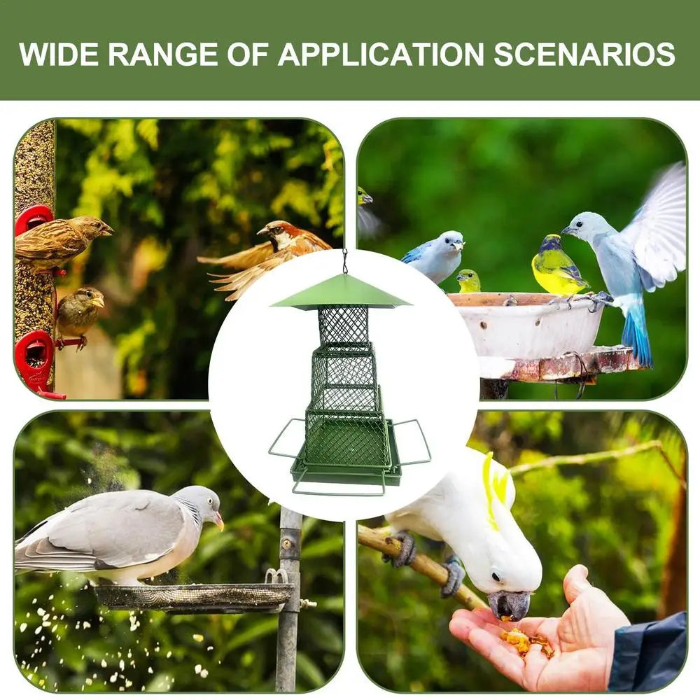 3-Layer Retractable Metal Bird Feeder