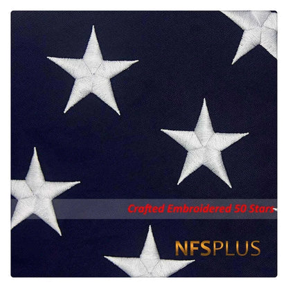 Embroidered American Flag Durable Waterproof Oxford Fabric Brass Grommet For Indoor And Outdoor