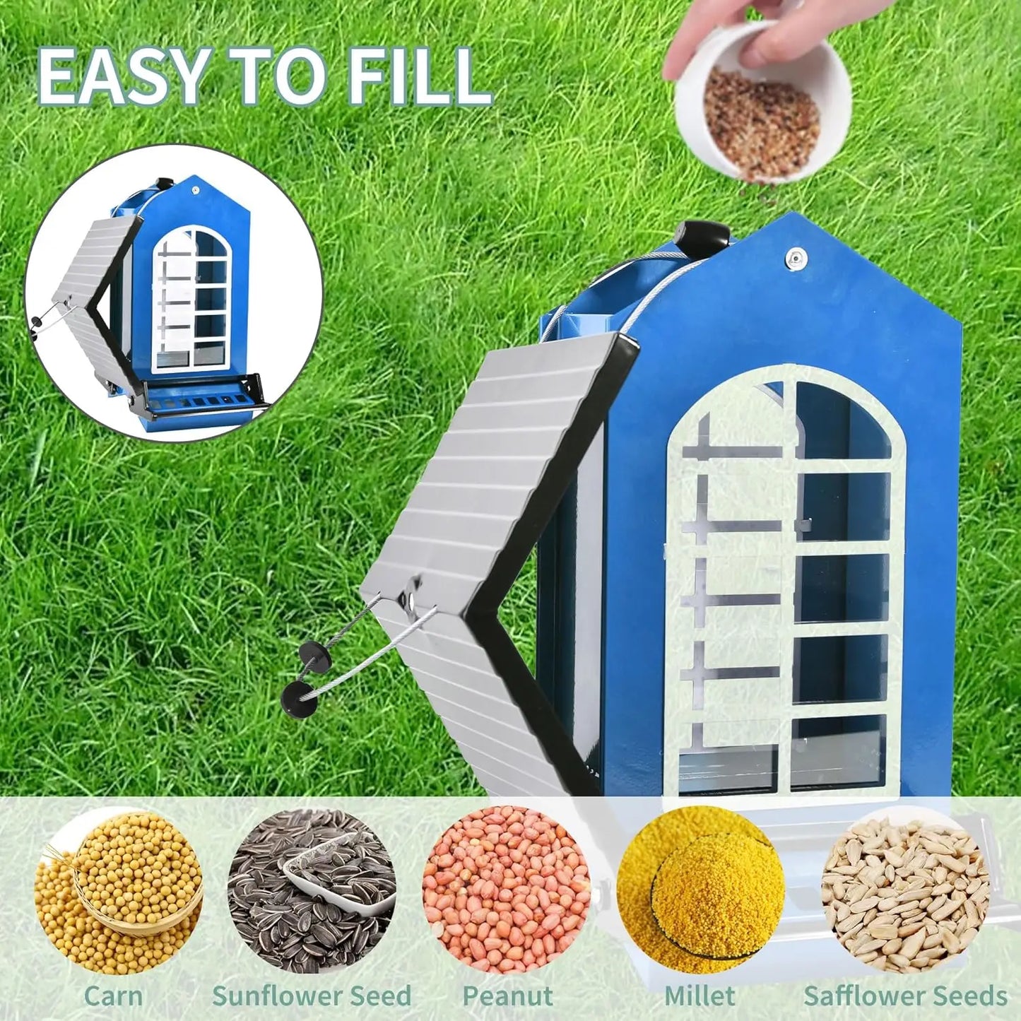 Squirrel Proof Metal Hanging Bird Feeder