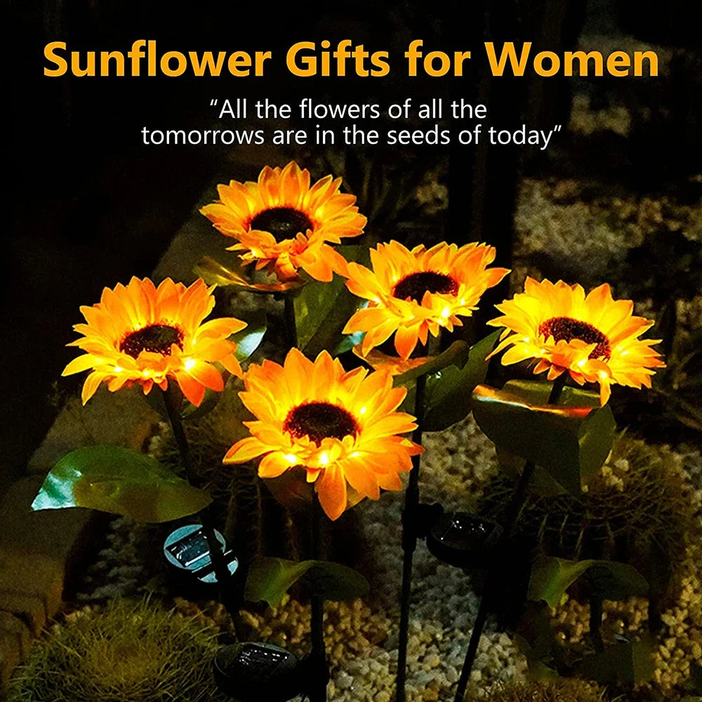 Outdoor Solar Sunflowers Waterproof LED Lawn Light