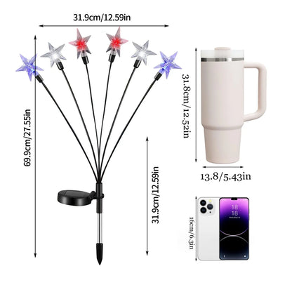 4th Of July Solar Patriotic Star Lights