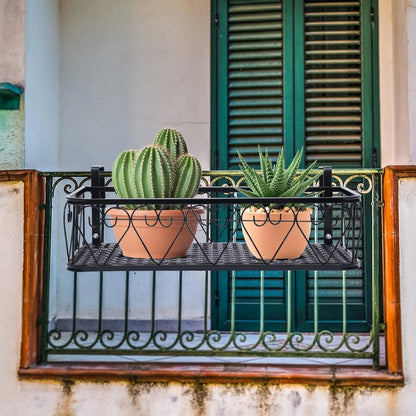 Metal Railing Planter with Hooks